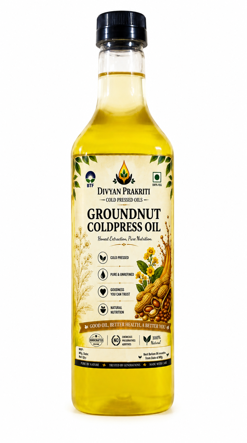 Cold-Pressed Groundnut Oil