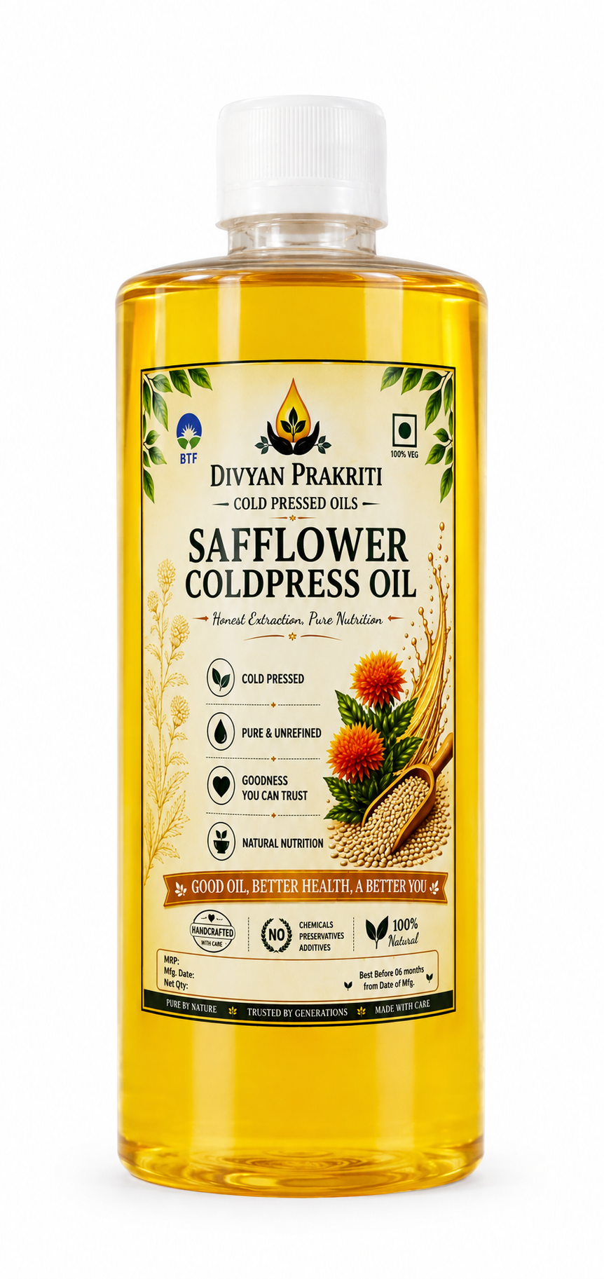 Cold-Pressed Safflower Oil